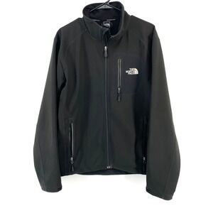 The North Face Apex Bionic Softshell Jacket Mens L Black Full Zip FLAWS